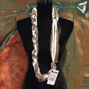 Mixed-media Textile & Chain Necklace